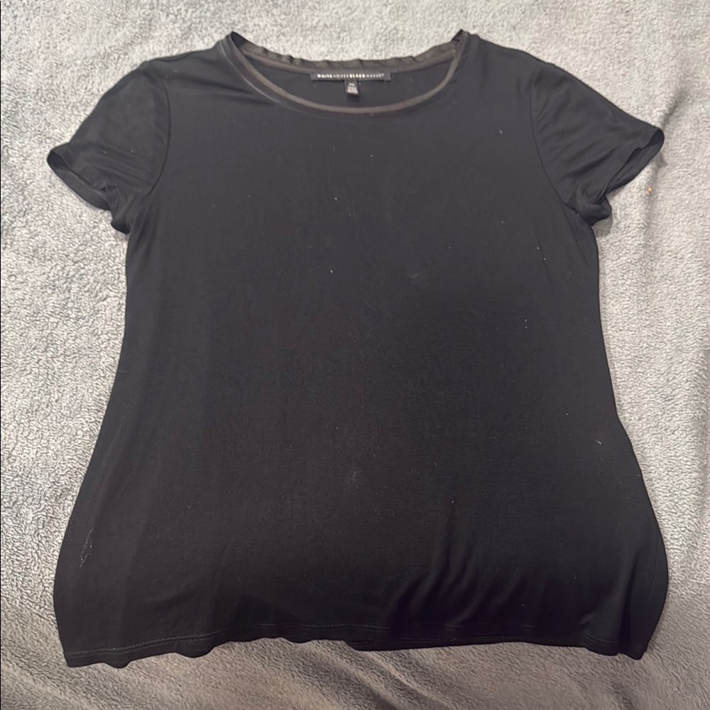 White House Black Market Black Relaxed Short Sleeve Tee